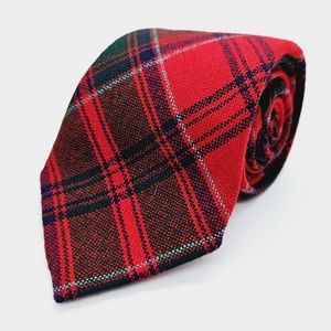 Wool plaid tie